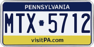 PA license plate MTX5712