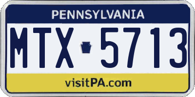 PA license plate MTX5713