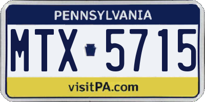 PA license plate MTX5715