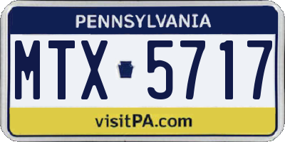 PA license plate MTX5717
