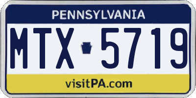 PA license plate MTX5719