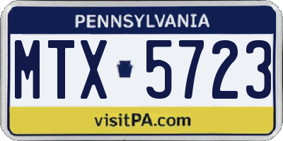 PA license plate MTX5723