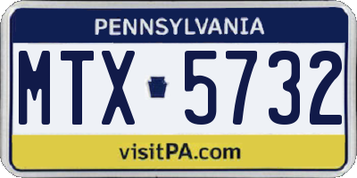 PA license plate MTX5732