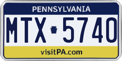 PA license plate MTX5740