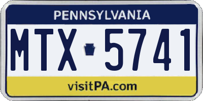 PA license plate MTX5741