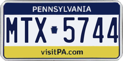 PA license plate MTX5744