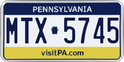 PA license plate MTX5745