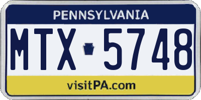PA license plate MTX5748