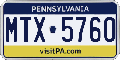 PA license plate MTX5760