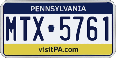 PA license plate MTX5761
