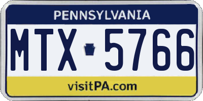 PA license plate MTX5766