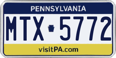 PA license plate MTX5772