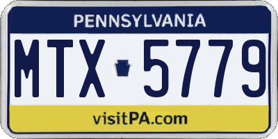 PA license plate MTX5779