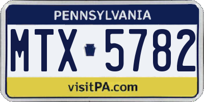 PA license plate MTX5782