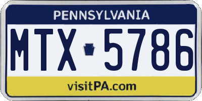 PA license plate MTX5786