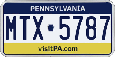 PA license plate MTX5787