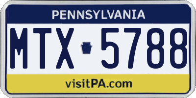 PA license plate MTX5788