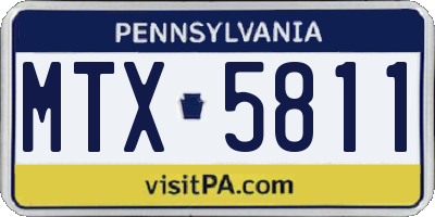 PA license plate MTX5811