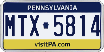 PA license plate MTX5814