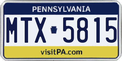 PA license plate MTX5815
