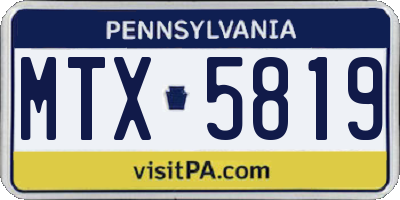 PA license plate MTX5819