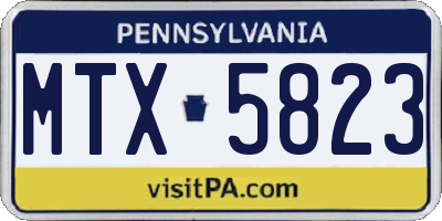 PA license plate MTX5823