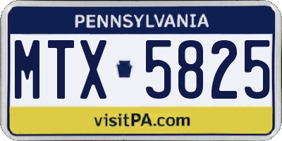 PA license plate MTX5825