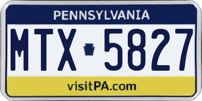 PA license plate MTX5827