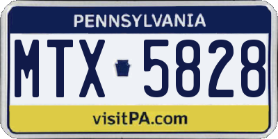 PA license plate MTX5828