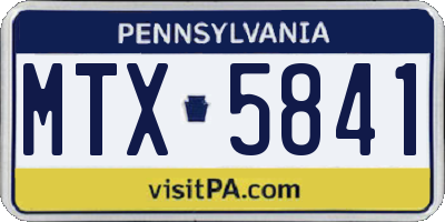 PA license plate MTX5841