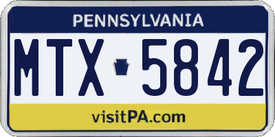 PA license plate MTX5842