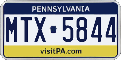 PA license plate MTX5844