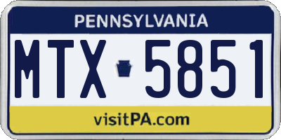 PA license plate MTX5851