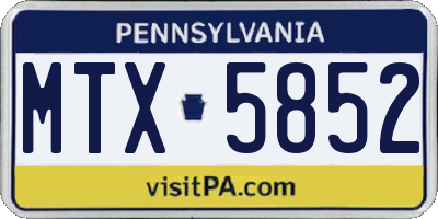 PA license plate MTX5852