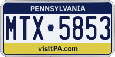 PA license plate MTX5853