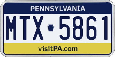 PA license plate MTX5861