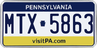 PA license plate MTX5863