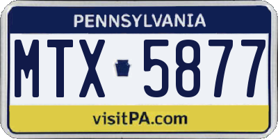 PA license plate MTX5877