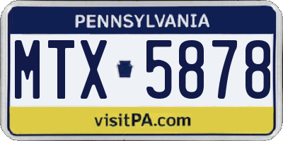 PA license plate MTX5878