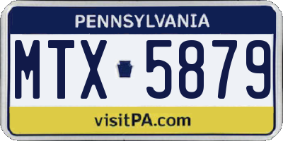PA license plate MTX5879