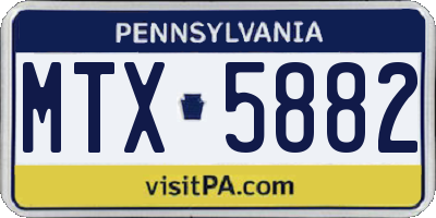 PA license plate MTX5882