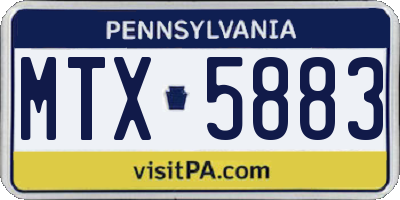 PA license plate MTX5883