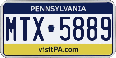 PA license plate MTX5889