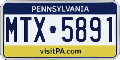 PA license plate MTX5891