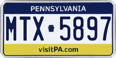 PA license plate MTX5897