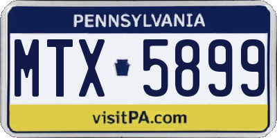 PA license plate MTX5899