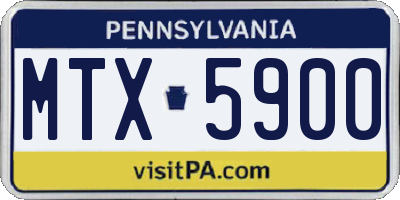 PA license plate MTX5900