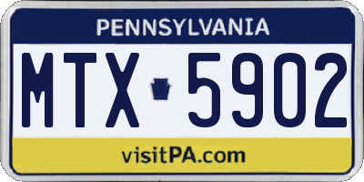 PA license plate MTX5902