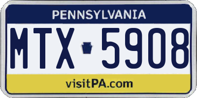 PA license plate MTX5908
