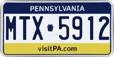 PA license plate MTX5912